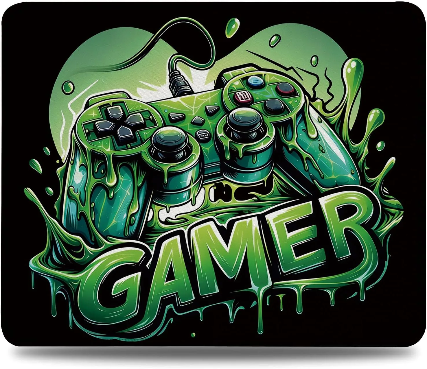 HONLUNG Gamer Mouse Pad, Gaming Game Controller Mouse Pad, Gaming Desk Accessories, Gamer Gift for Boys, Teens and Men, Non-Slip Rubber Base, Stitched Edges, Small Mousepad,9.4x7.9 Inch