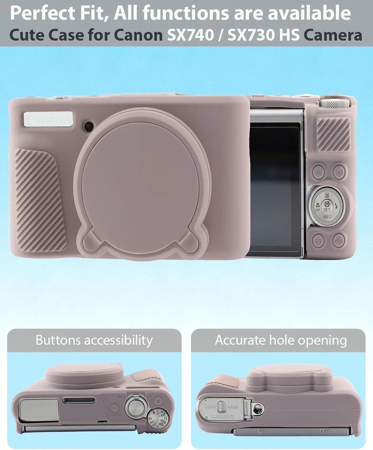 Case for Canon PowerShot SX740 HS, SX730 HS Camera - Taupe