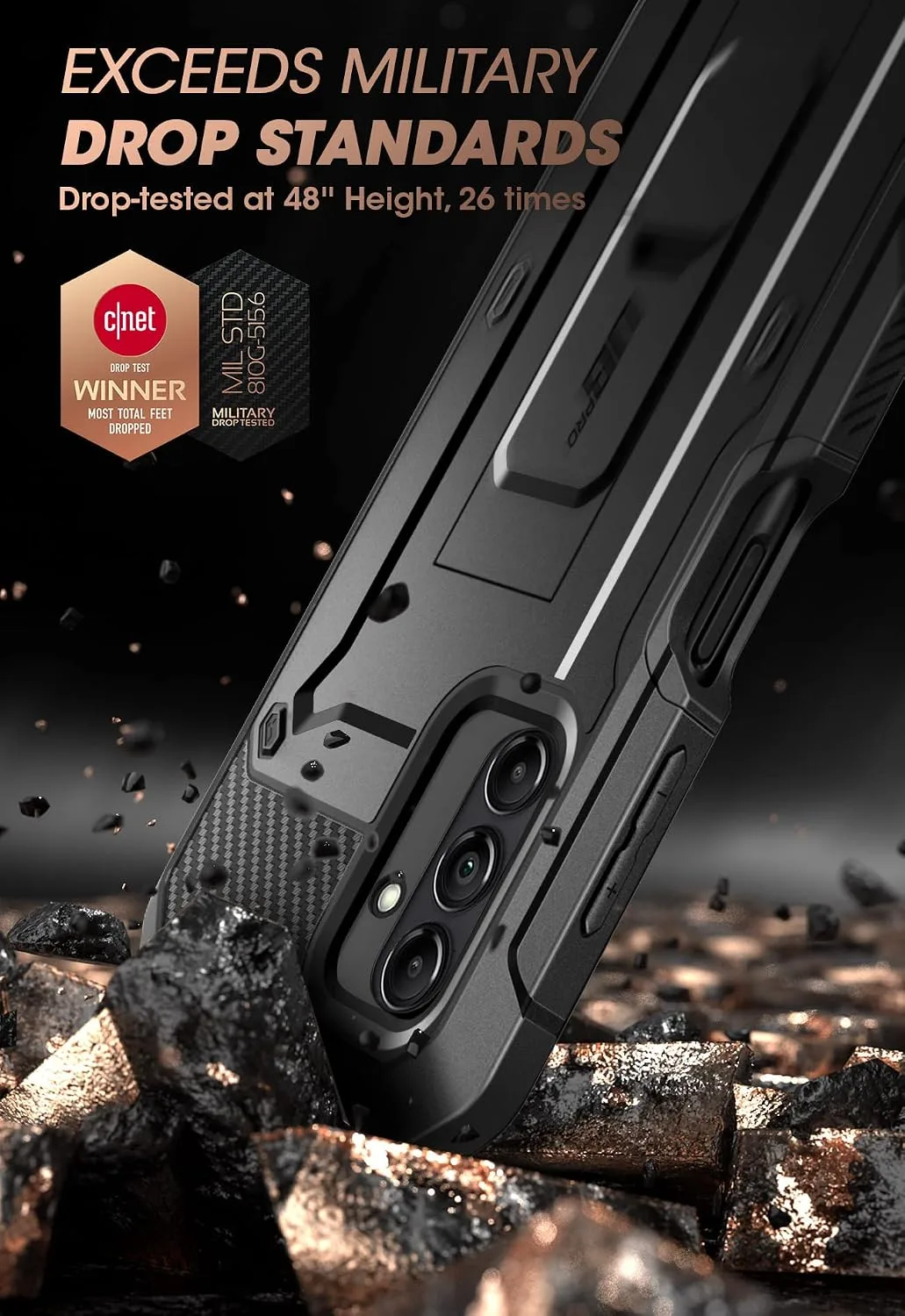 SUPCASE for Samsung Galaxy A14 5G Case with Screen Protector, Black