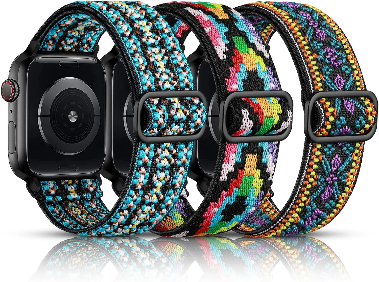 Correas DaQin 3 Pack Nylon Elástico Compatible con Apple Watch