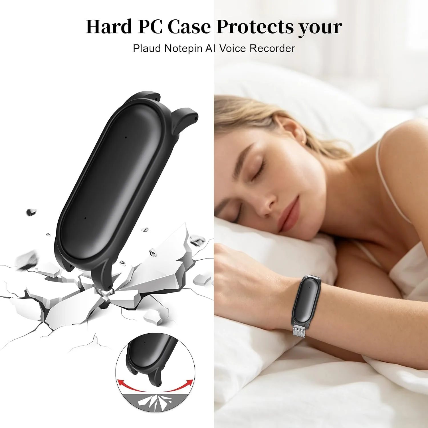 Compatible with Plaud NotePin & Note Pin S AI Voice Recorder Strap+PC Frame