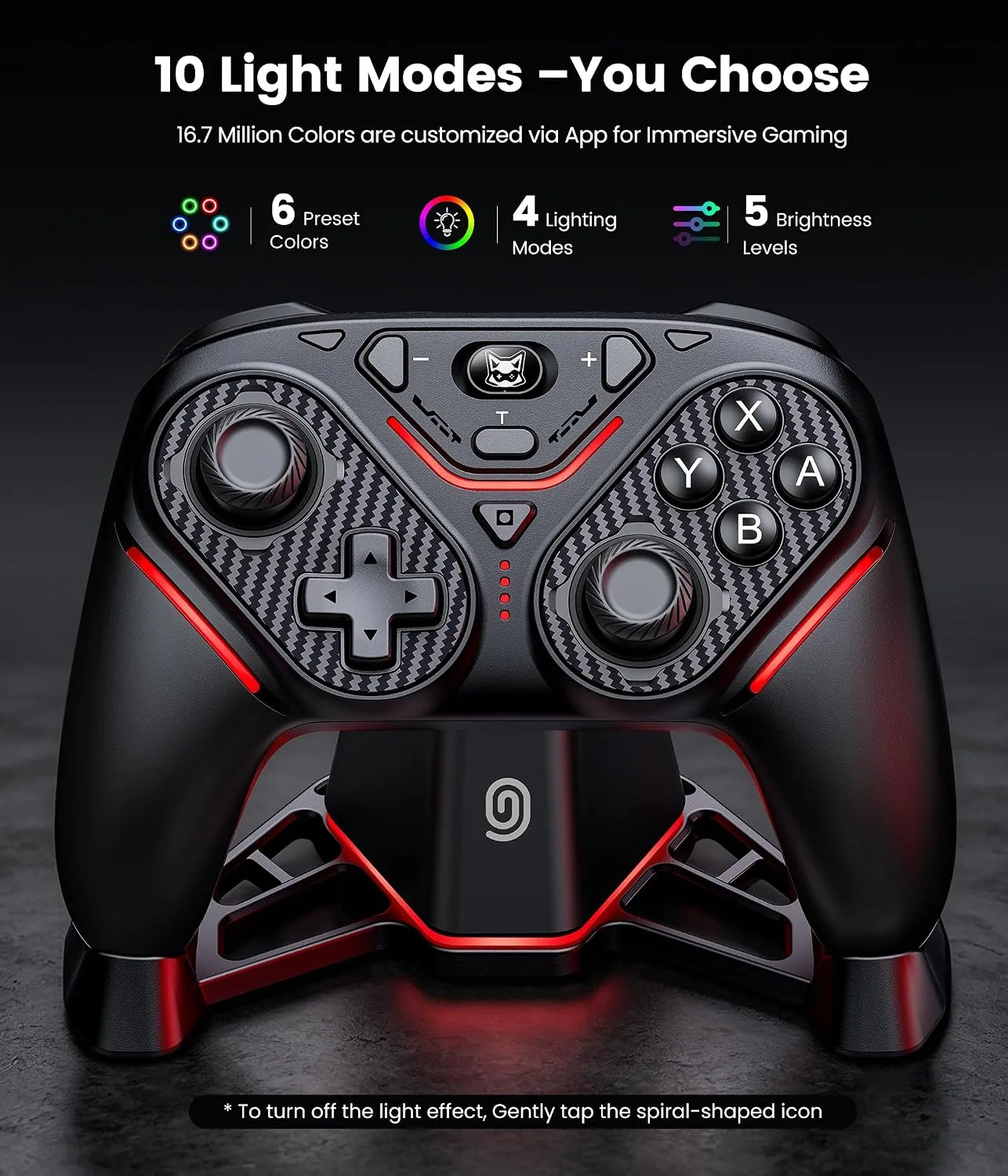 Svetaecho Switch 2 Pro Controller with TMR Joysticks, Wireless Controller for Switch 2/Switch with Charging Dock, Dual-Mode Hall Triggers, Wake-Up, Turbo & Programmable Back Buttons