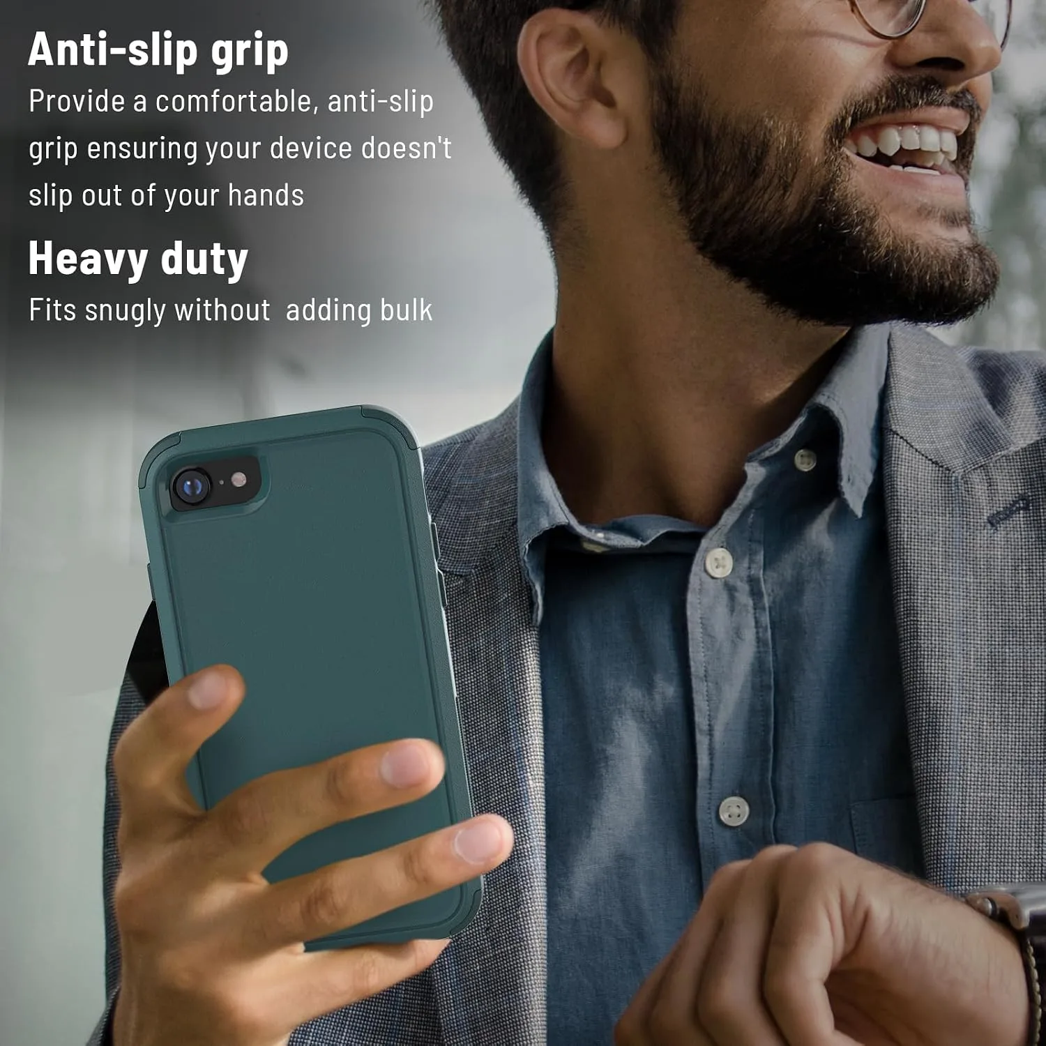 X-belmox Heavy Duty Phone Case for iPhone SE 2022 (3rd Gen), Dark Green