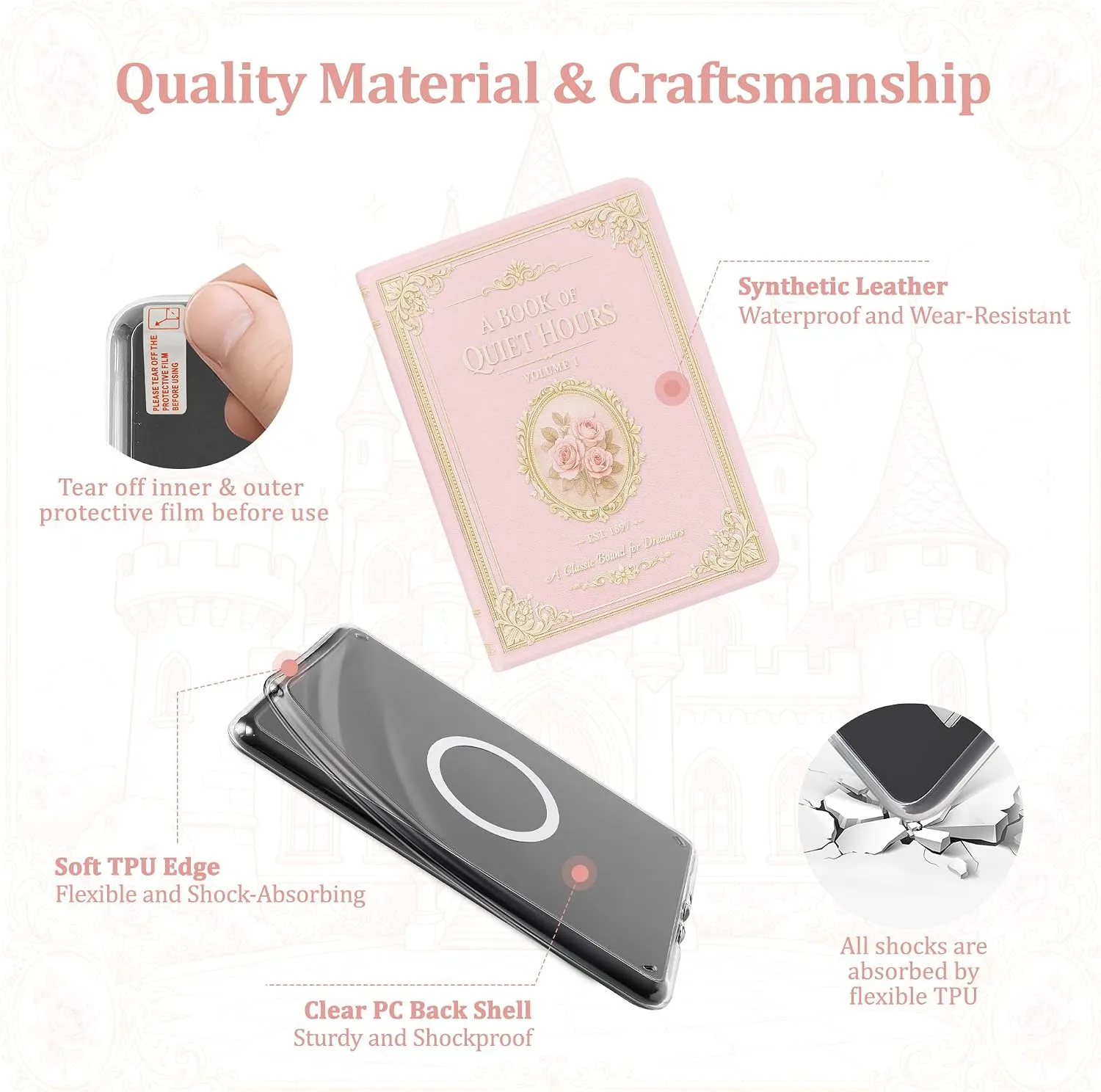 Magnetic Book Cover Case for 7'' Kindle Paperwhite & Colorsoft