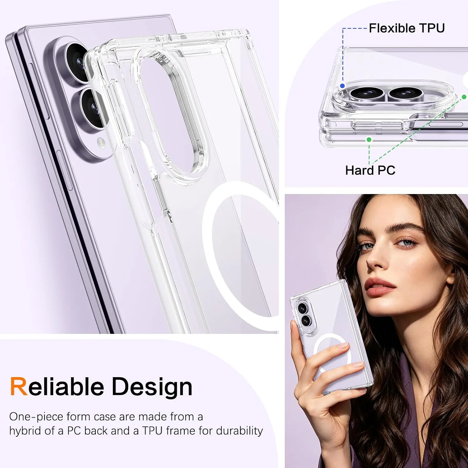YINLAI for Samsung Galaxy Z Fold 8 Case 7.6" 2026, Clear