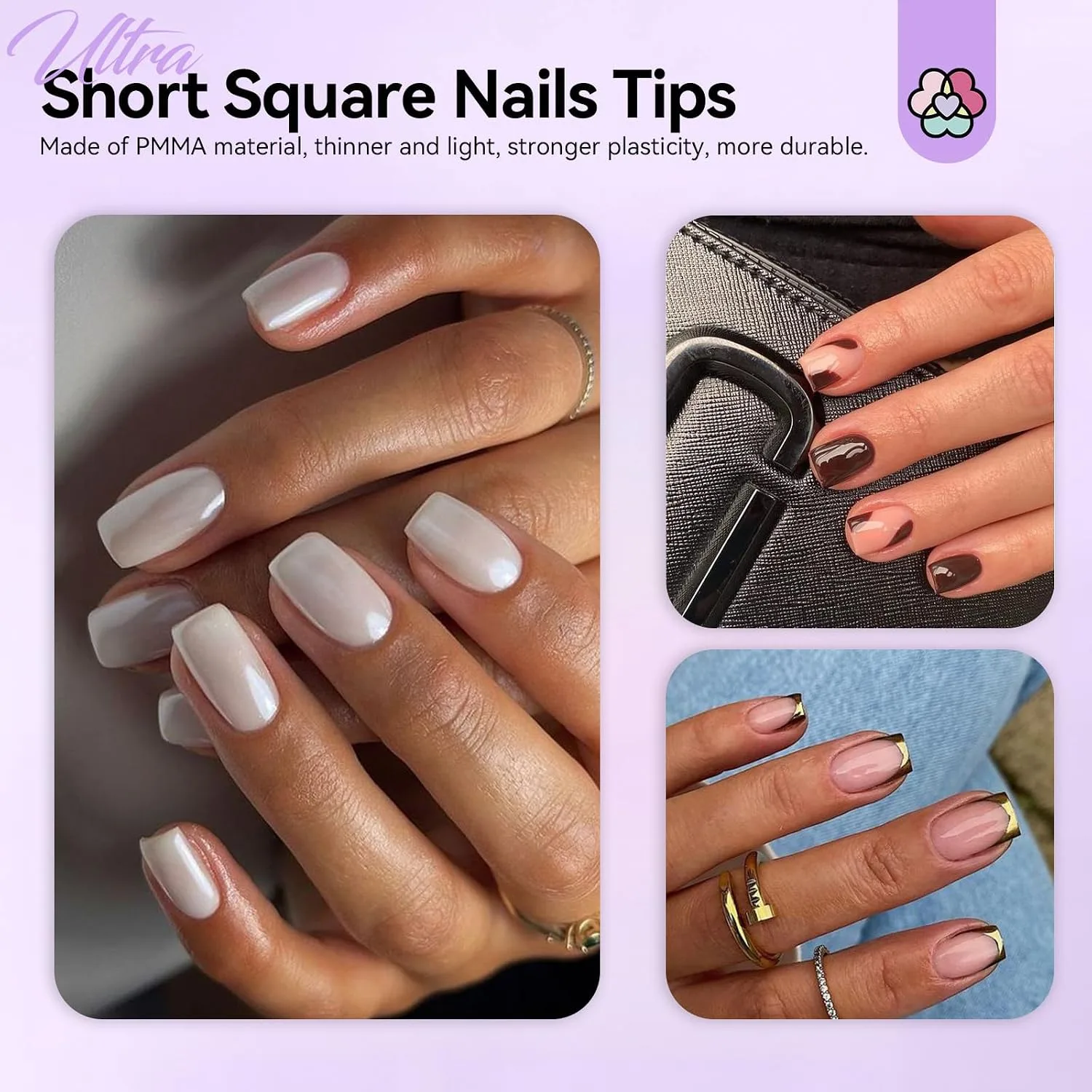 SAVILAND Extra Short Square Gel Nail Tips Kit, 500 PCS, Drill and U V Lamp