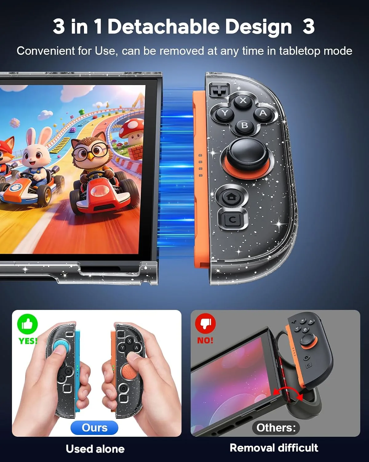 FYOUNG Switch 2 Cover Case, Crystal Hard Protective Shell for Nintendo 2