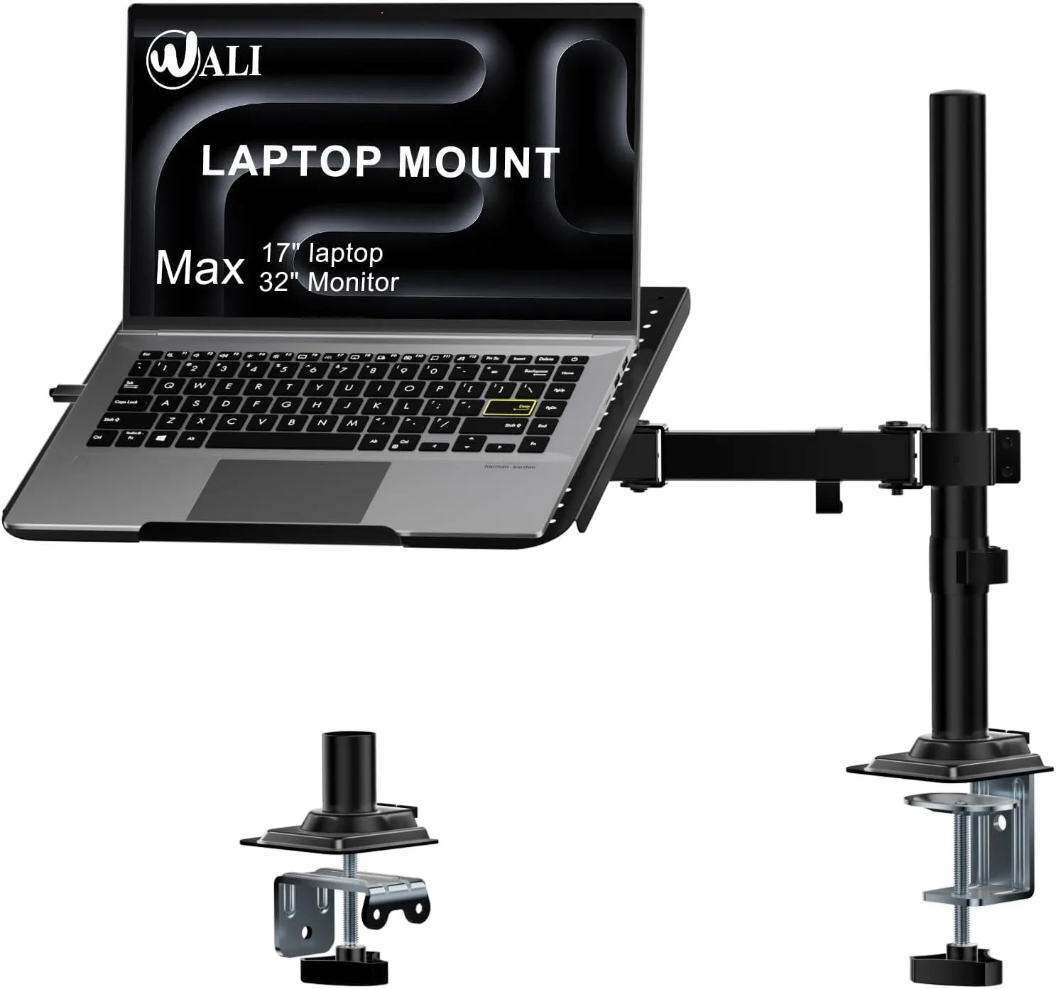 WALI Adjustable Laptop Desk Mount for 17 inch Notebook or 32 inch Screen