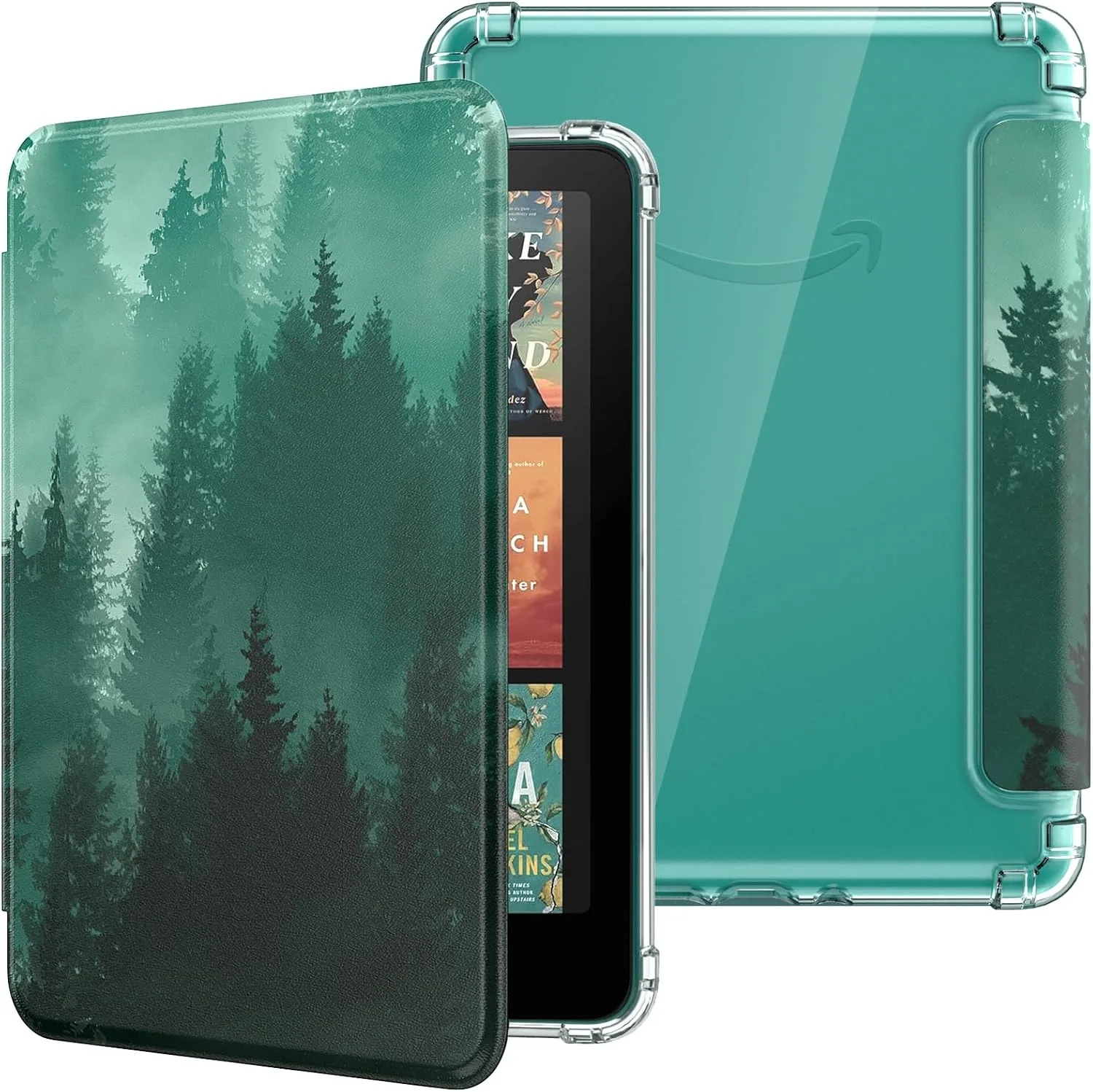 MoKo Case for Kindle Paperwhite 12th Gen & Colorsoft 2024, Green Forest