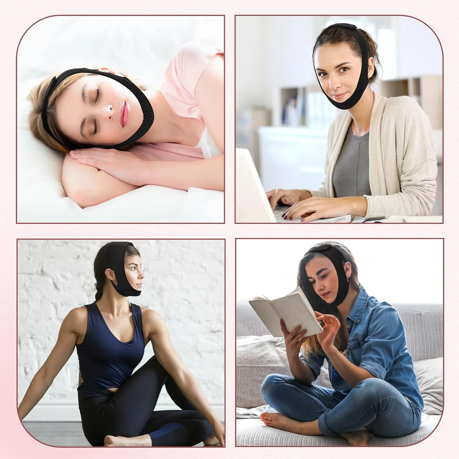Reusable V-Line Mask, Chin Strap For Sleeping【Lifting Effect】【Adjustable】【Easy To Use】, Jawline Shaper