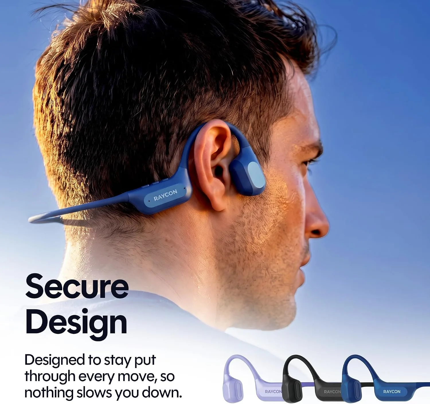 Raycon Everyday Bone Conduction Headphones, 2nd Gen, Black