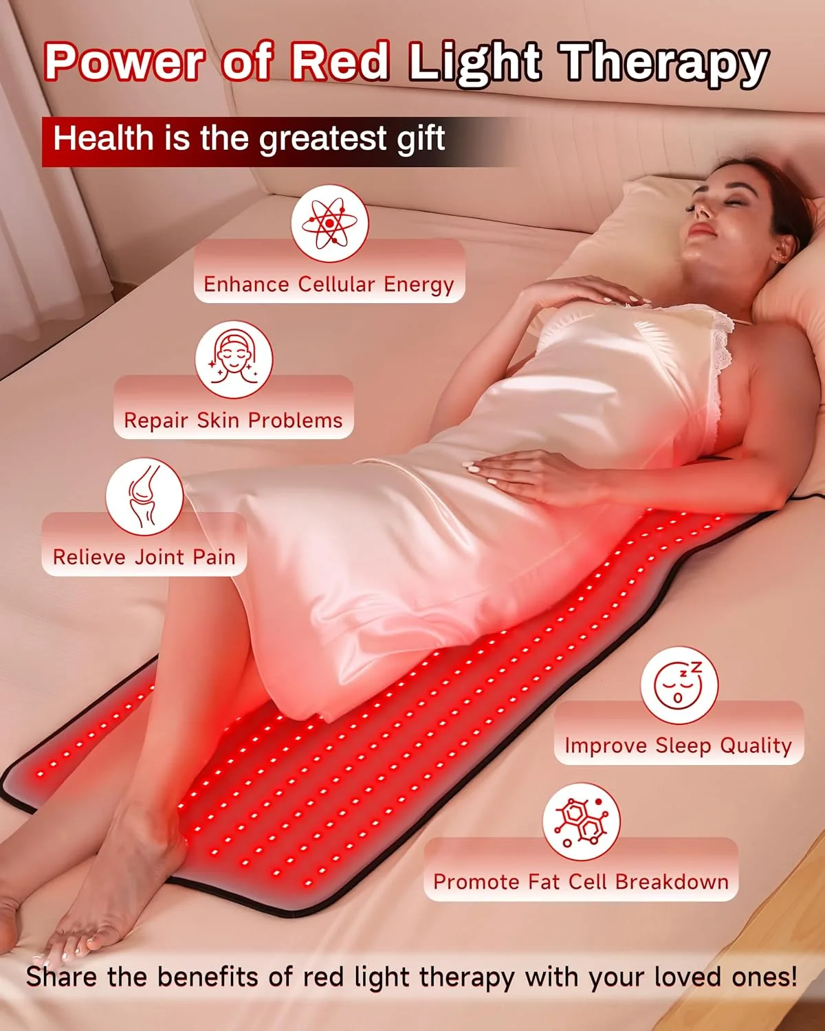 Medical Grade Red Light Therapy Mat for Body, FSA&HSA, 38" × 23.6"