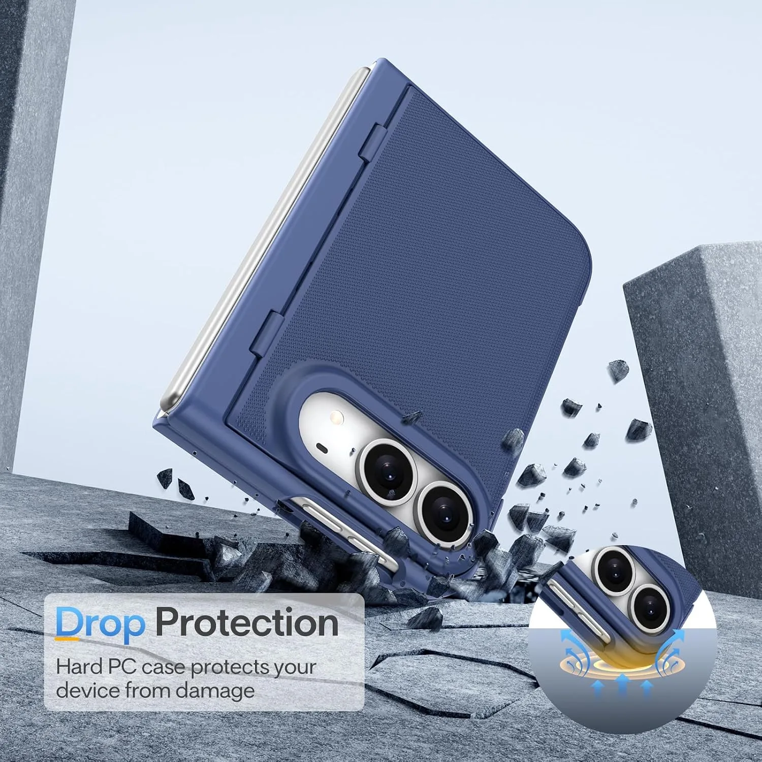Maxdara for iPhone Duo Case with Hidden Kickstand, Blue