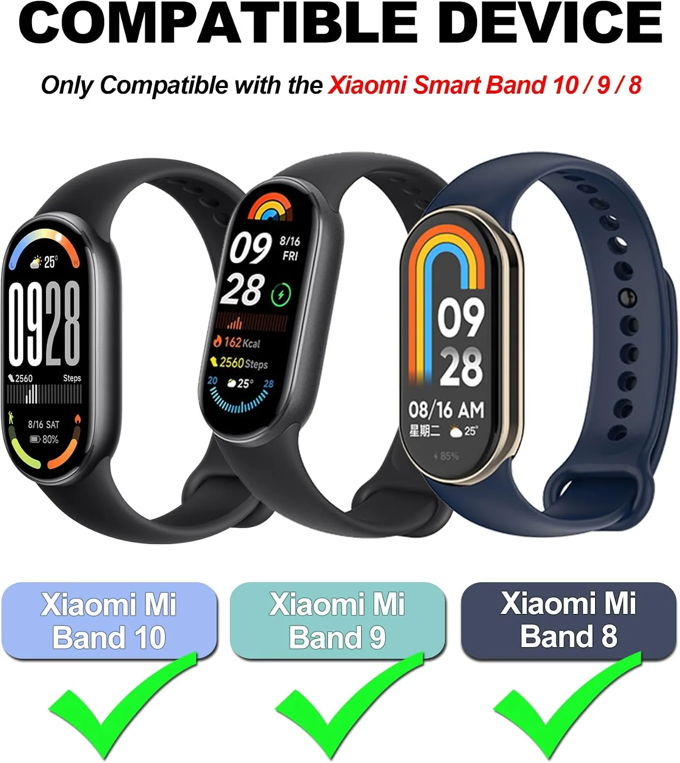 Replacement Straps for Xiaomi Smart Band 10/9/8