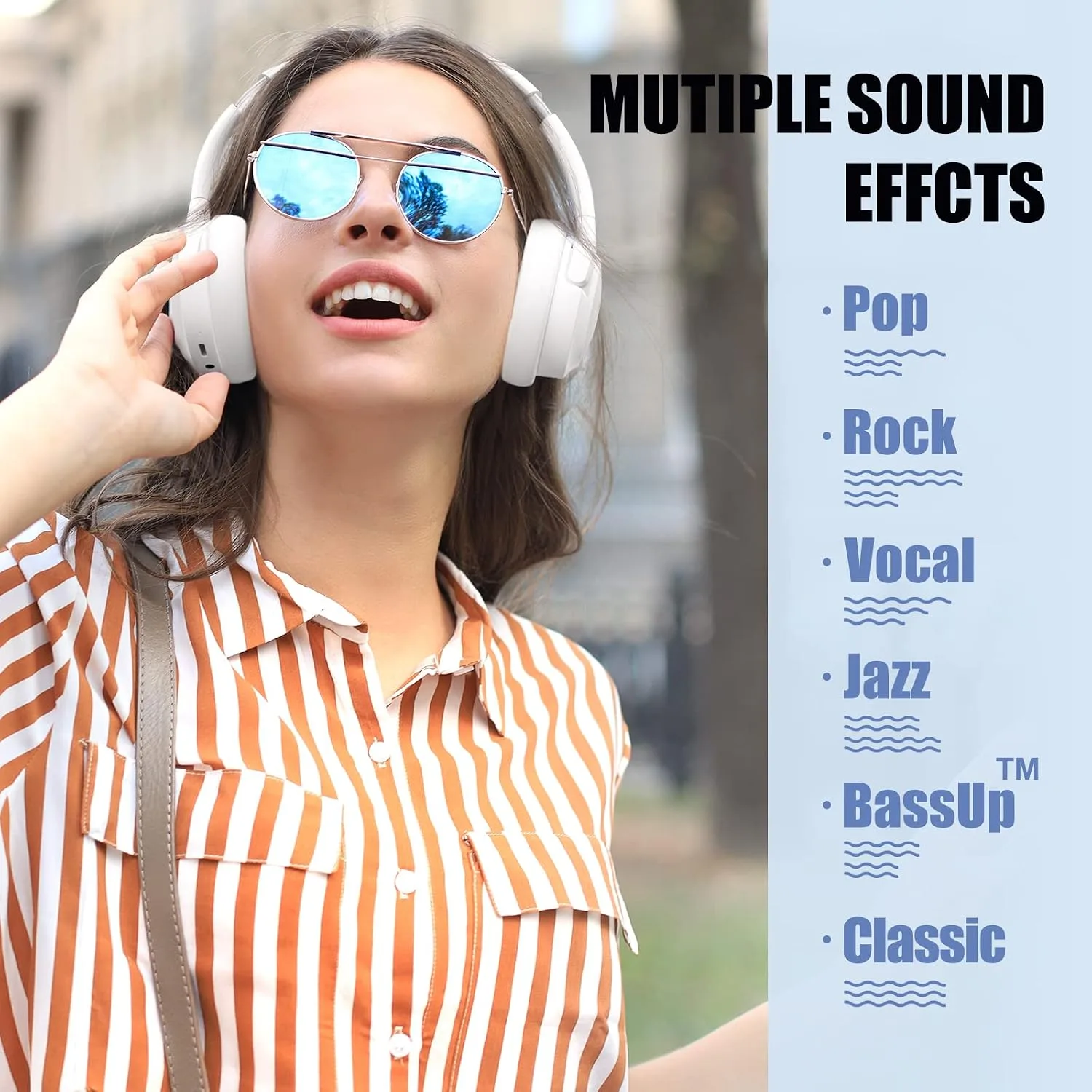 BERIBES Bluetooth Headphones Over Ear Wireless HiFi Stereo Headsets 65H 6EQ