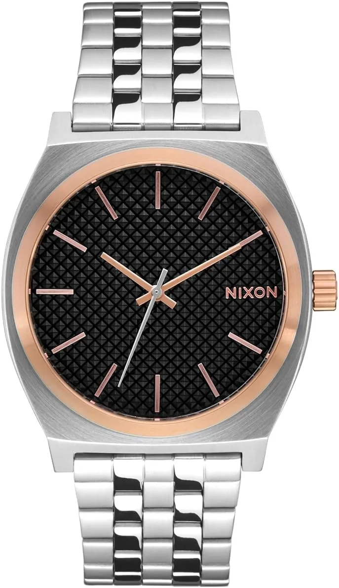 NIXON Time Teller A045 - 100m Water Resistant Men's Analog Fashion Watch (37mm Watch Face, 19.5mm-18mm Stainless Steel Band)