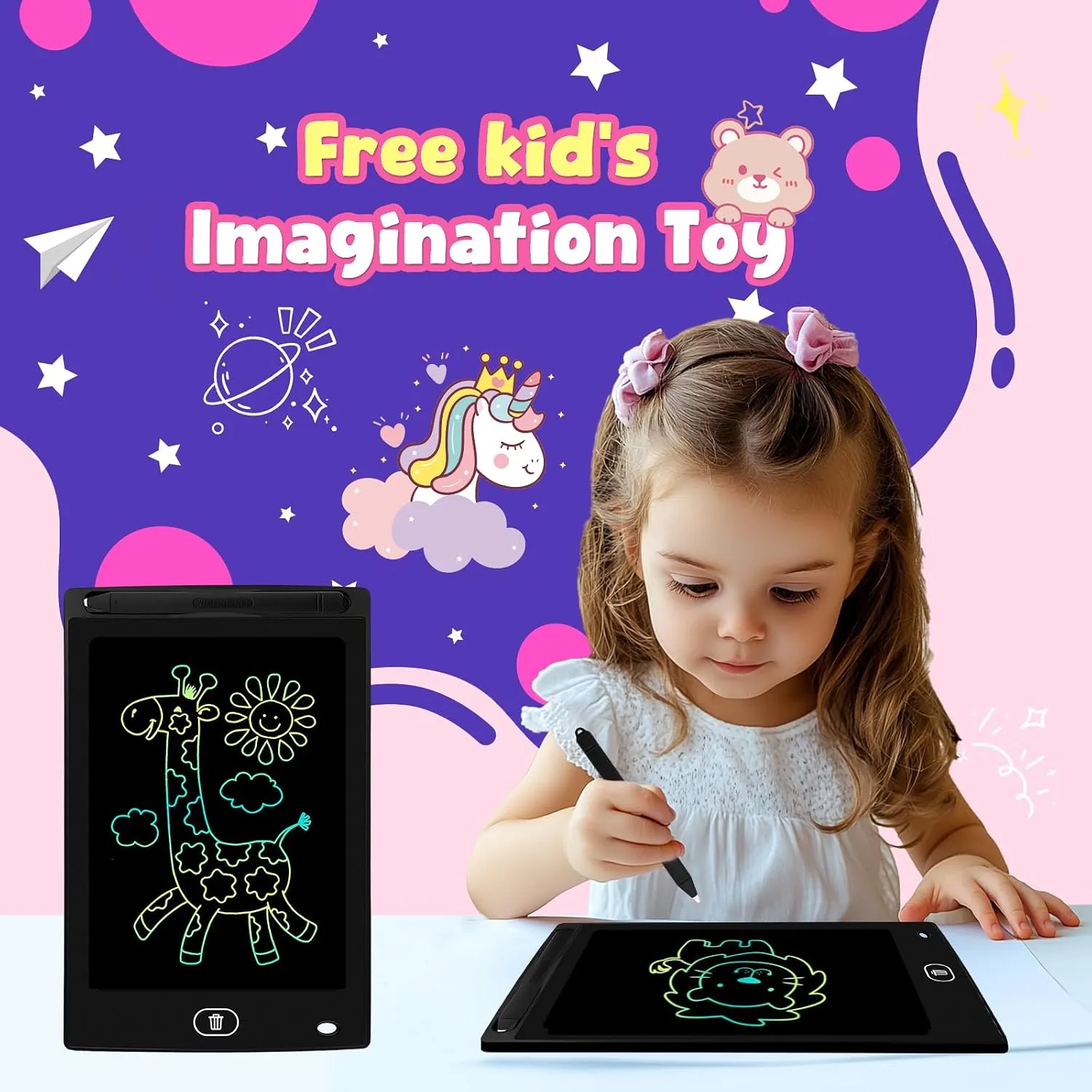 24 Pack 8.5 inch LCD Writing Tablet for Kids - Erasable and Reusable Toddler Doodle Board, Ideal Drawing Pad for Learning Toy for Ages 3-8,Gift for Girls Boys