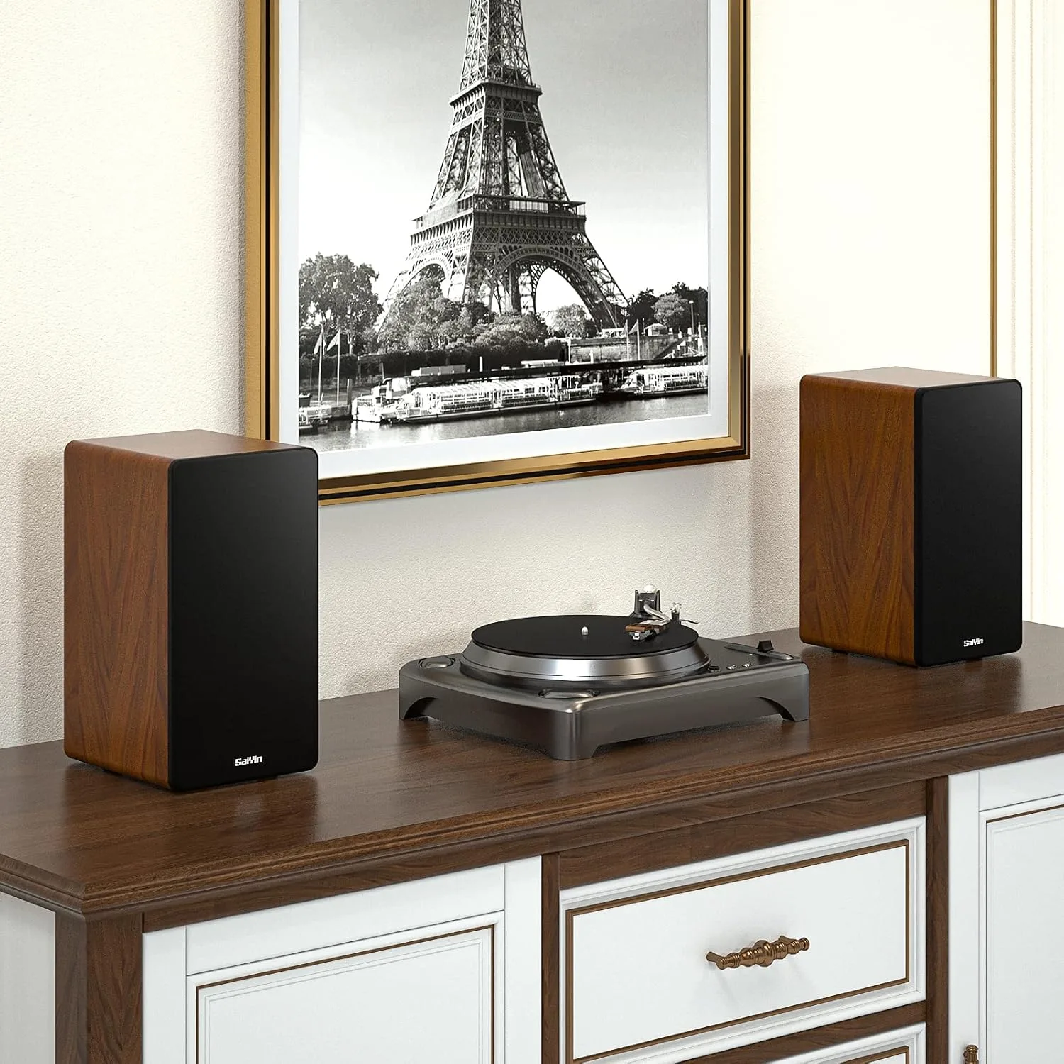 Saiyin Powered Bluetooth Bookshelf Speakers