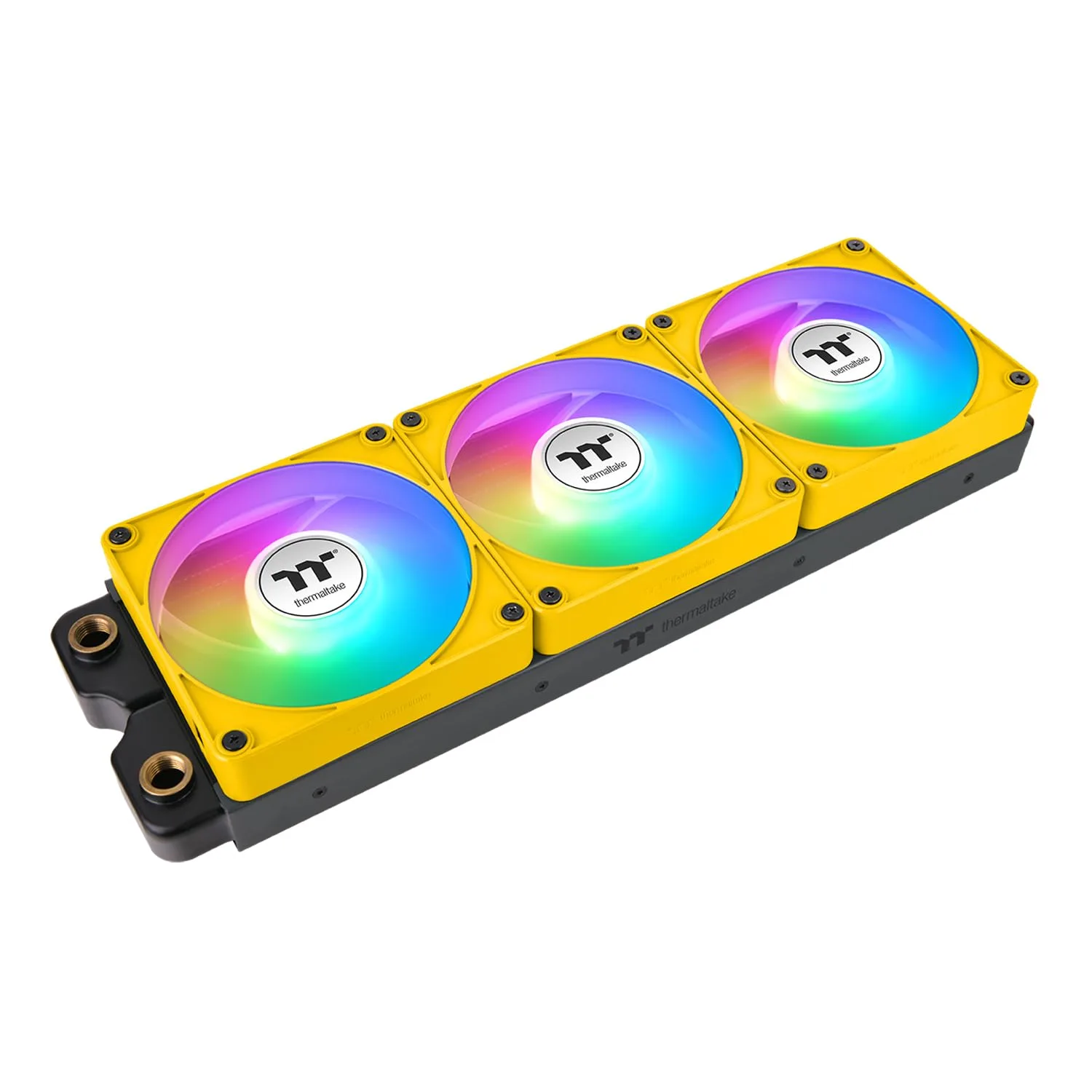 Thermaltake CT120 EX ARGB Sync PC Cooling Fan 3 Pack, PWM 500~2000 RPM, 5V Motherboard Sync, 16.8 Million Colors 9 LEDs, MagForce 2.0 Connectors, Hydraulic Bearing, Bumblebee, CL-F215-PL12BB-A