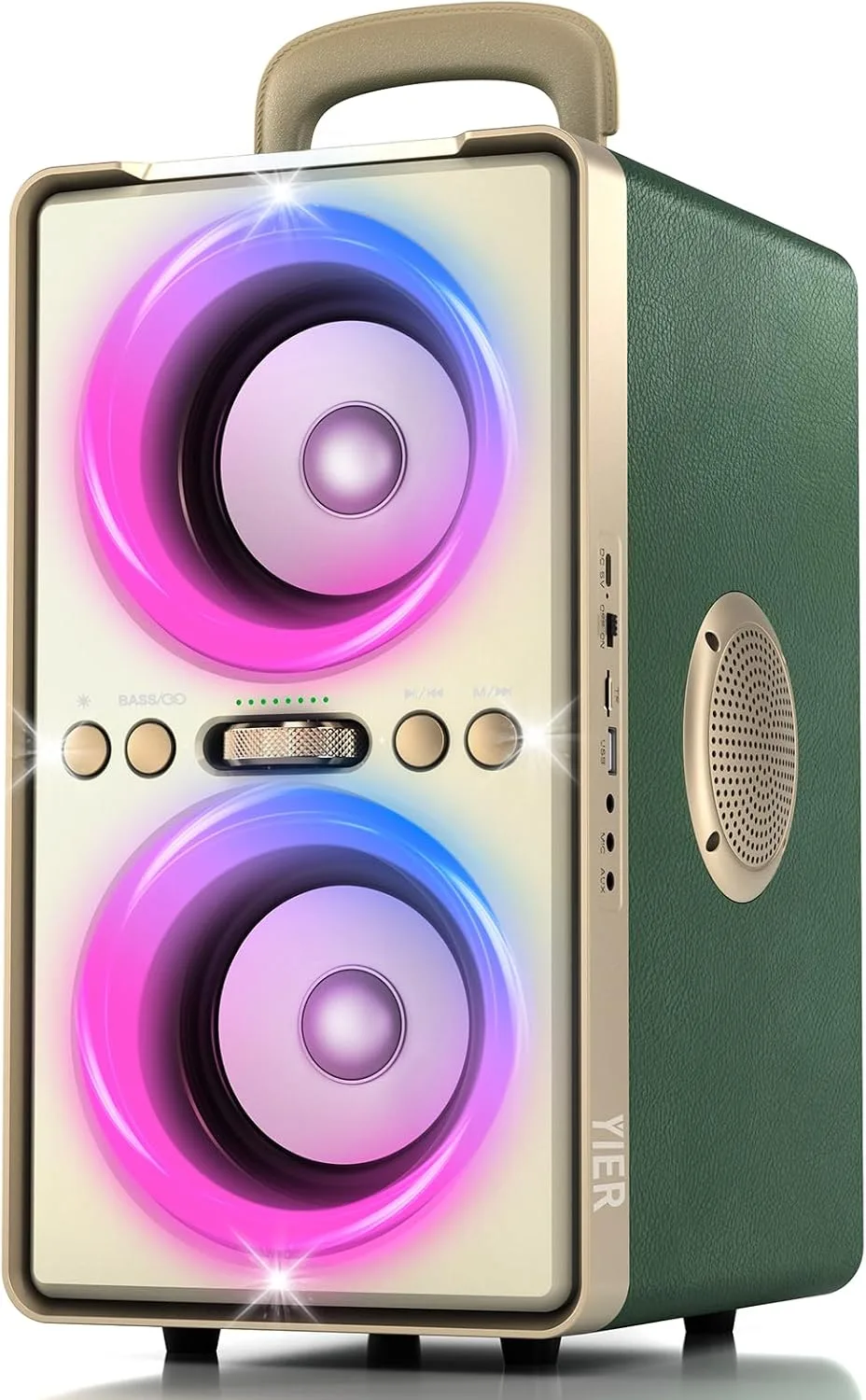 YIER Bluetooth Speaker, 240W Peak Loud Party Speaker with Deep Bass,Green