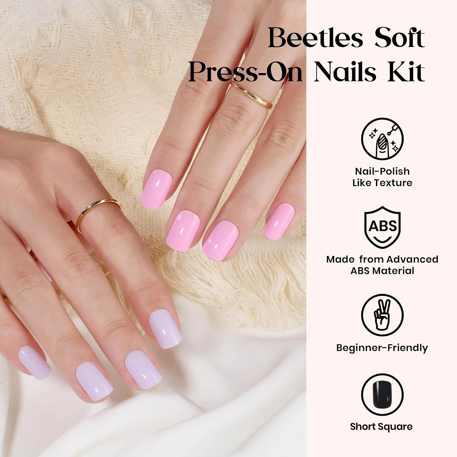 Beetles Press On Nails Kit - Prism Pop | 720Pcs 24 Colors Short Square