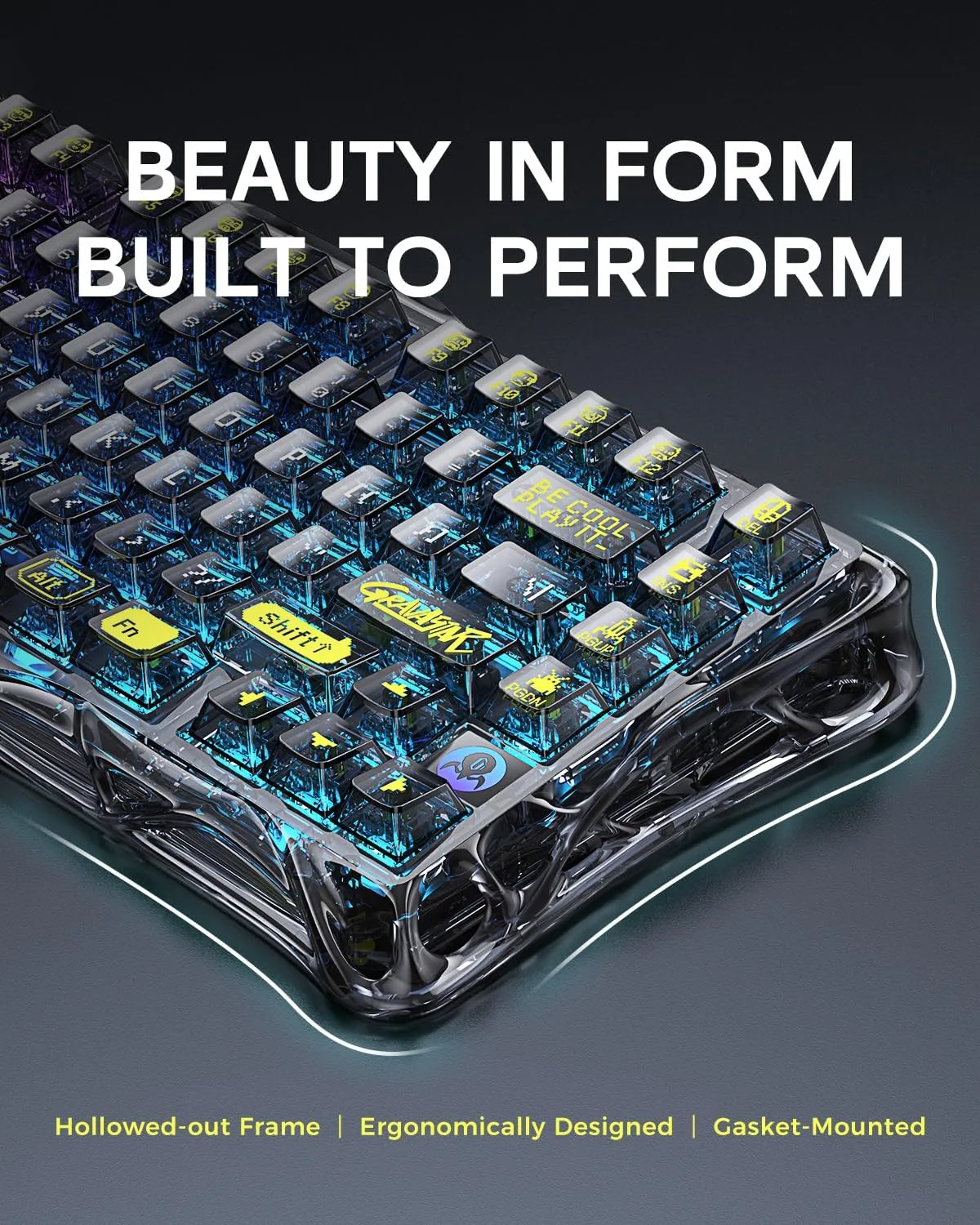 GravaStar Mercury K1 Lite 75% Wireless Mechanical Gaming Keyboard RGB