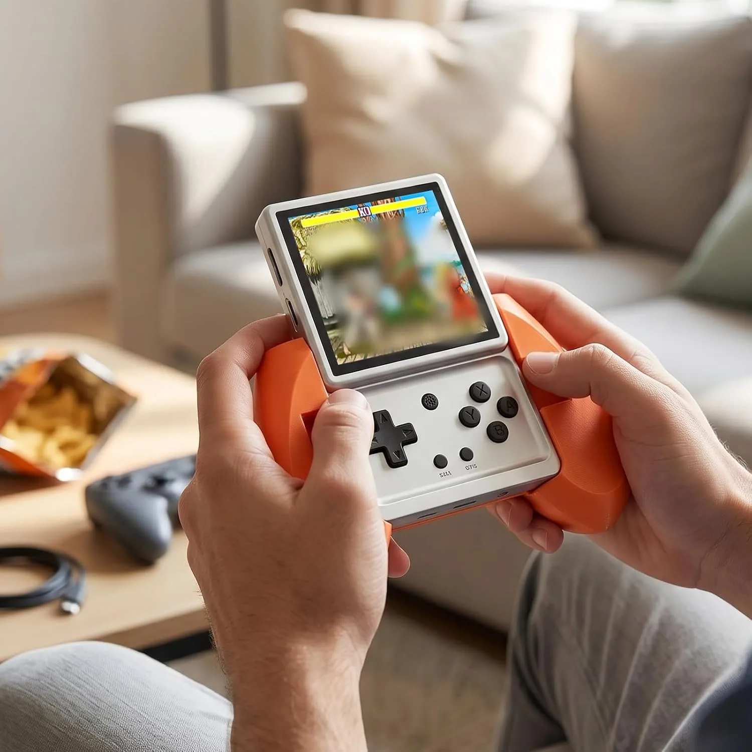 Ergonomic Grip for Anbernic RG Rotate Handheld Console，Orange