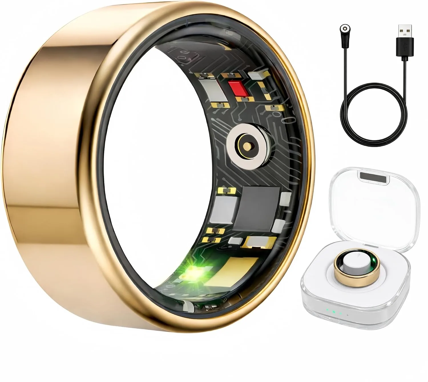 Smart Ring Health & Fitness Tracker for Men & Women (Rose Gold, 11)