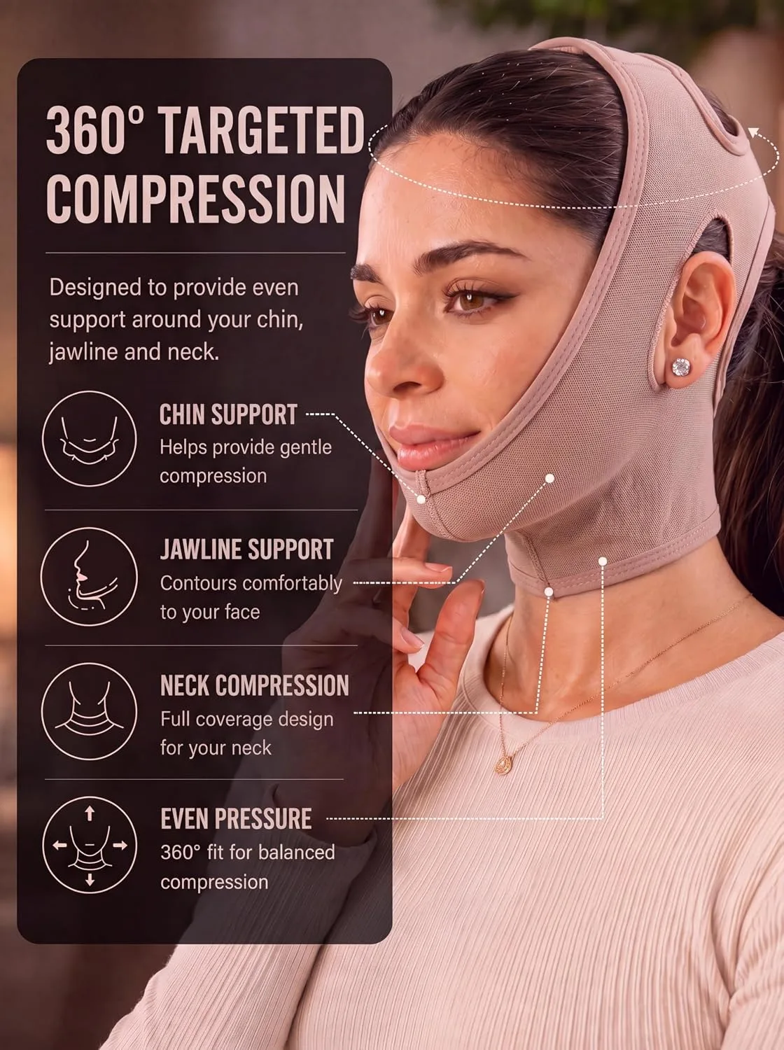 Shape Concept 301 Chin Strap Support Band Neck Face High Compression