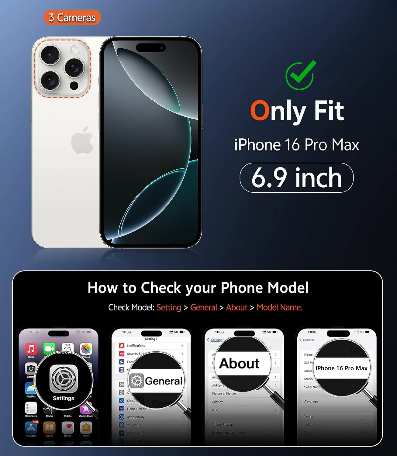 FNTCASE for iPhone 16 Pro-Max Case Compatible with Magsafe Clear Phonecase