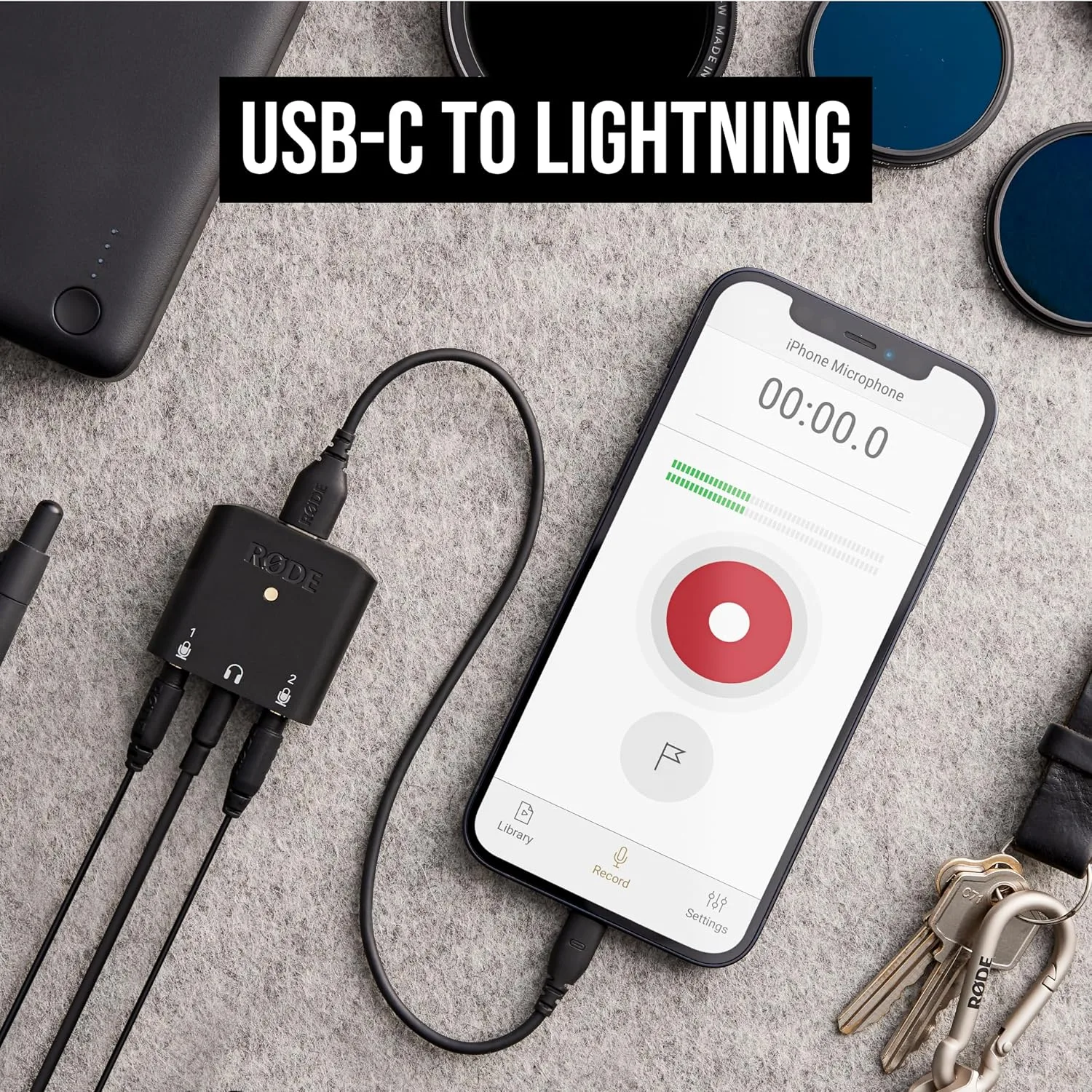 RØDE SC21 — 30cm Short USB-C to Lightning Cable for Connecting RØDE Audio