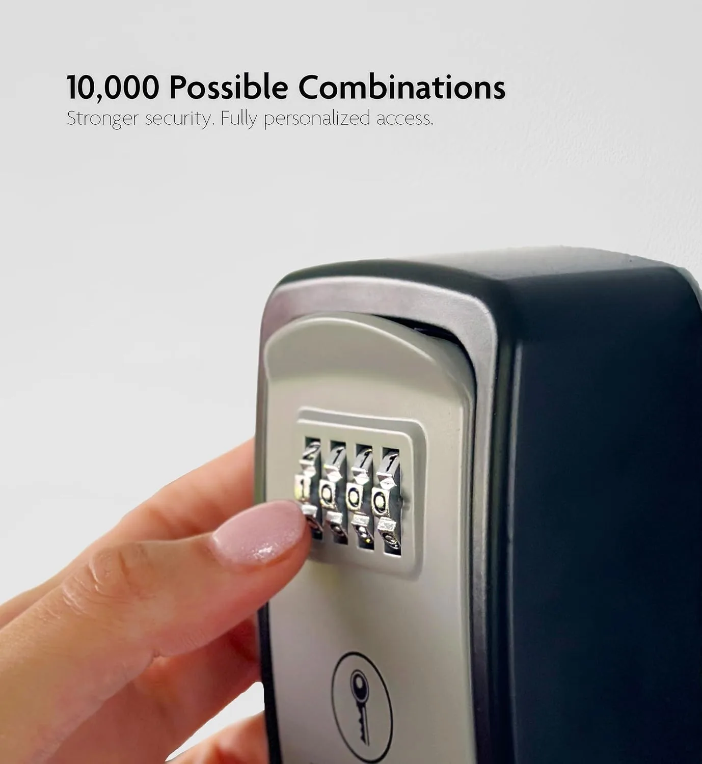 Iron Lock® Small Wall Mount Key Lock Box for Keys Outside (Grey)