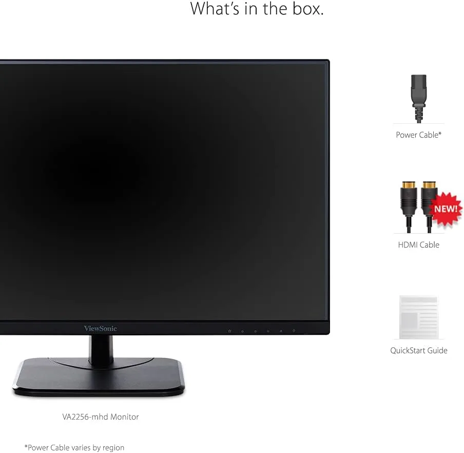 ViewSonic VA2256-MHD 22 Inch Frameless 1080p IPS Computer Monitor