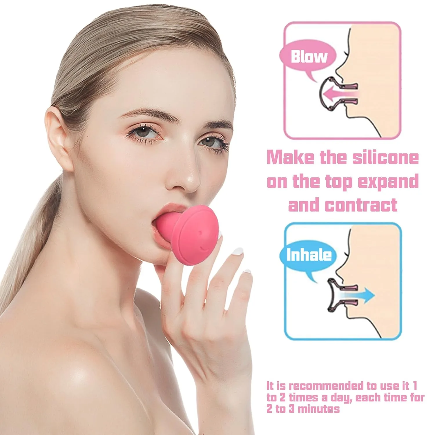 HAIOLORPRO 3PCS Face & Jaw Exerciser, Face Yoga Jawline Exerciser, Jaw Exerciser for Men and Women, Double Chin Breathing Jaw Trainer, Face Lift Double Chin Reducer