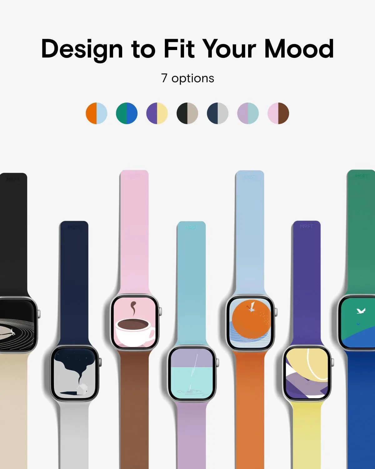 MOFT Snap Duo Watch Bands, Duo-Color Watch Band for Women &Men Daily Wear