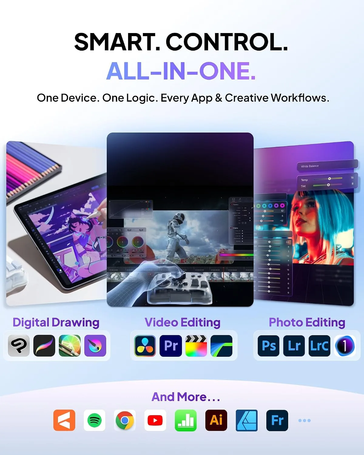 TOUR BOX Elite Plus Editing Controller, Complete Control, Aurora Violet