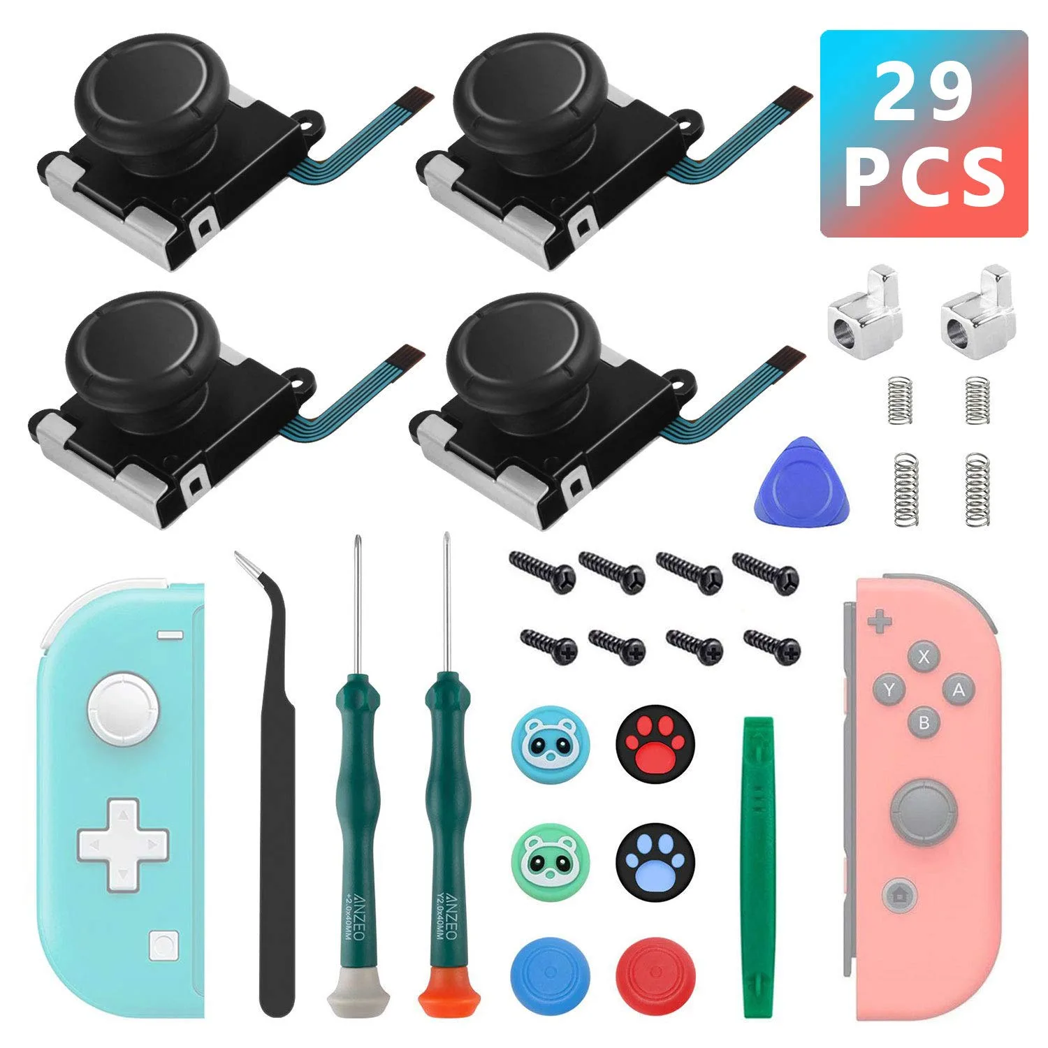 Joystick de reemplazo para Nintendo Switch Lonandy 4 unidades negro