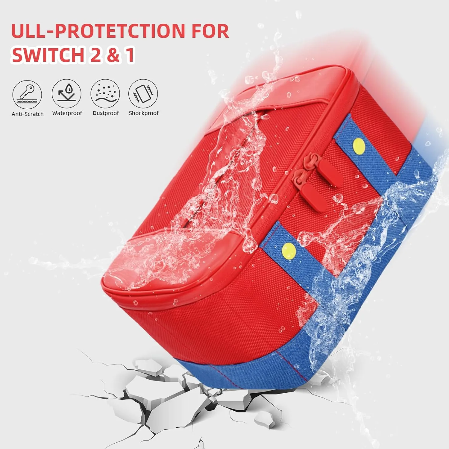 Vadaxx Cute Switch Carry Case for Nintendo Switch2/1/Lite/OLED, Portable Soft Shell Waterproof Protective Storage Travel Carrying Case Messenger Bag Oxford for NS SD Console Dock JoyCons Accessories