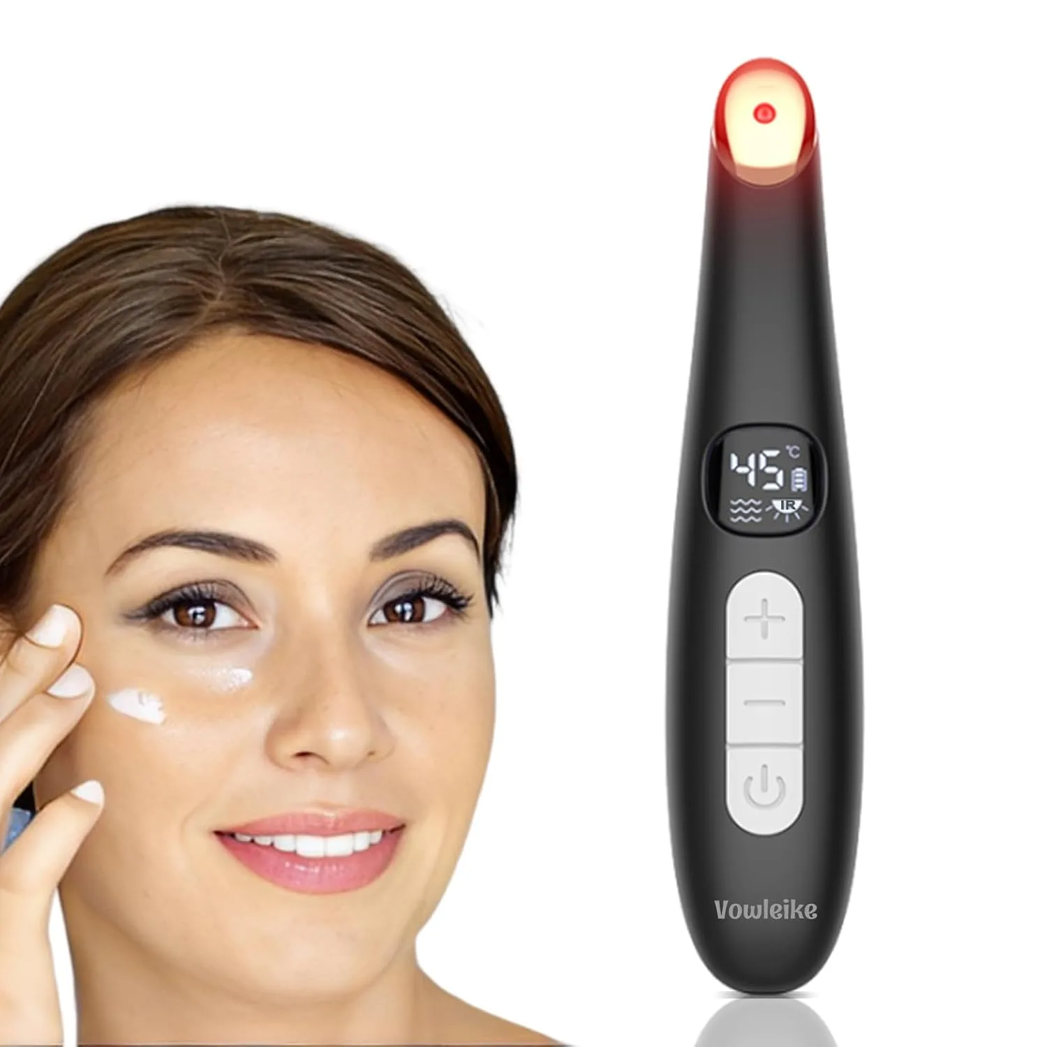 Dispositivo para ojos Vowleike Heated Eye Wand 3 en 1 vibrador negro