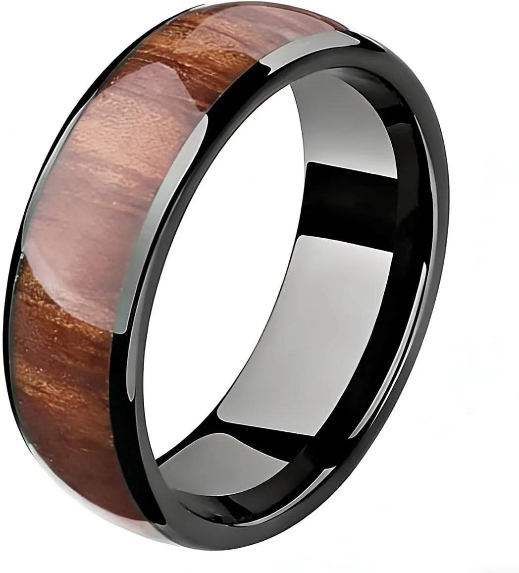 T5577 Chip Epoxy Wood Grain Ceramic Rewritable 125kHz RFID Finger Ring