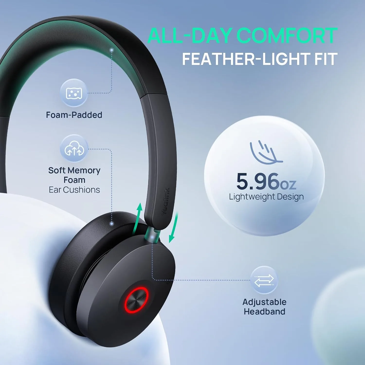 Yealink UH48 ANC Wired USB-C/A Headset,6 AI Noise-Canceling Microphones