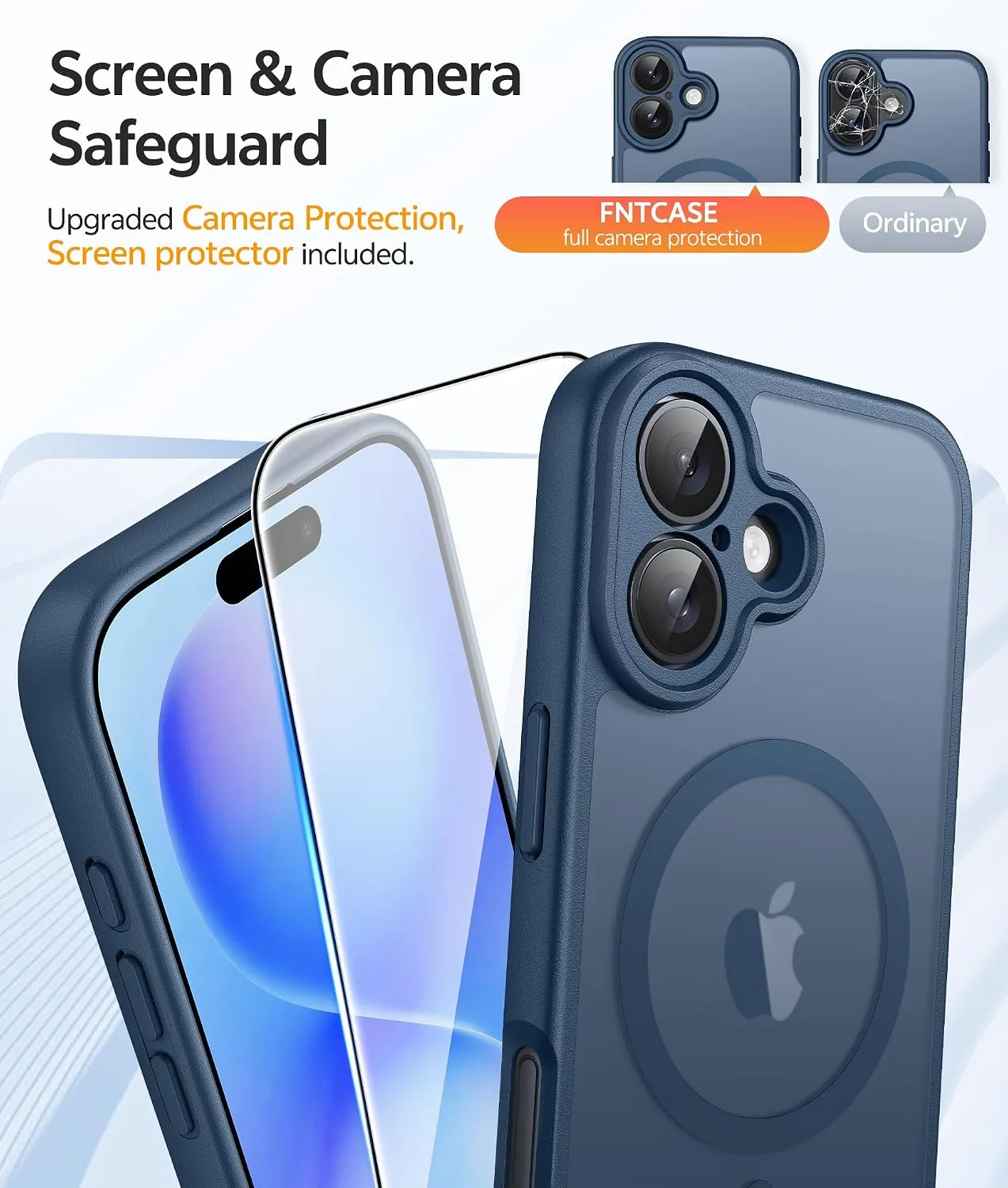FNTCASE for iPhone 16 Plus Case, Fit for Magsafe,  Blue