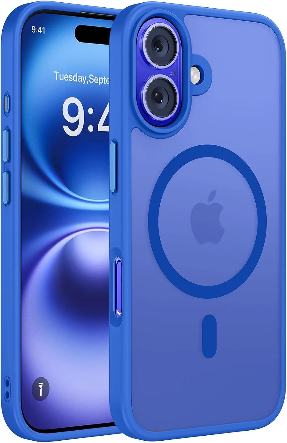 Miracase Magnetic Series for iPhone 16 Case [Compatible with MagSafe] Military-Grade Protection, Anti-Fingerprint, Slim Phone Case for iPhone 16 6.1 inch - Sea Blue