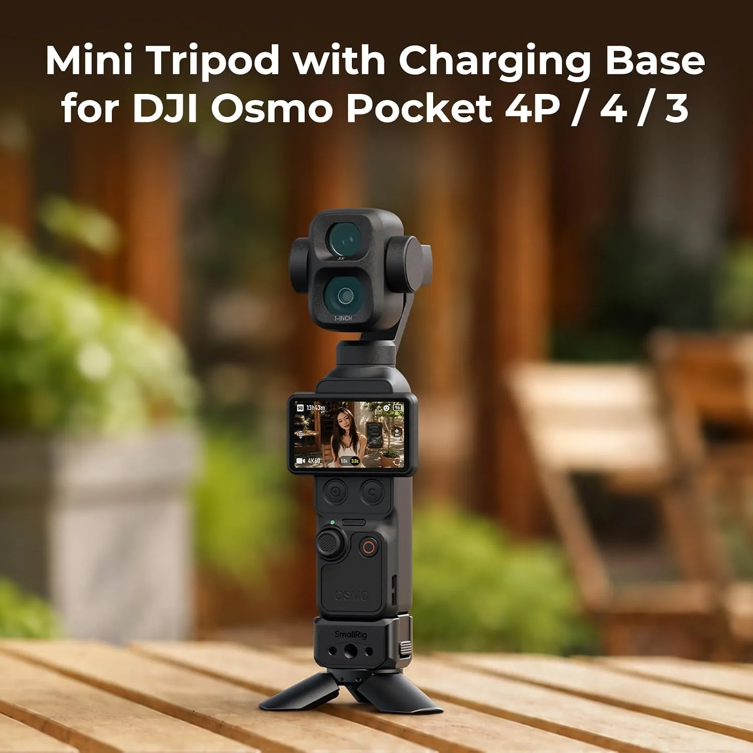 SmallRig 2-in-1 Auto-Deploy Aluminum Mini Tripod Grip with Charging Base