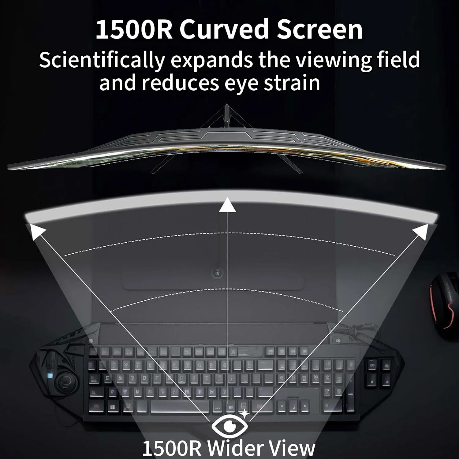 ZZA 32 Inch Curved Gaming Monitor 180Hz Computer Monitor FHD 1080p VA Panel