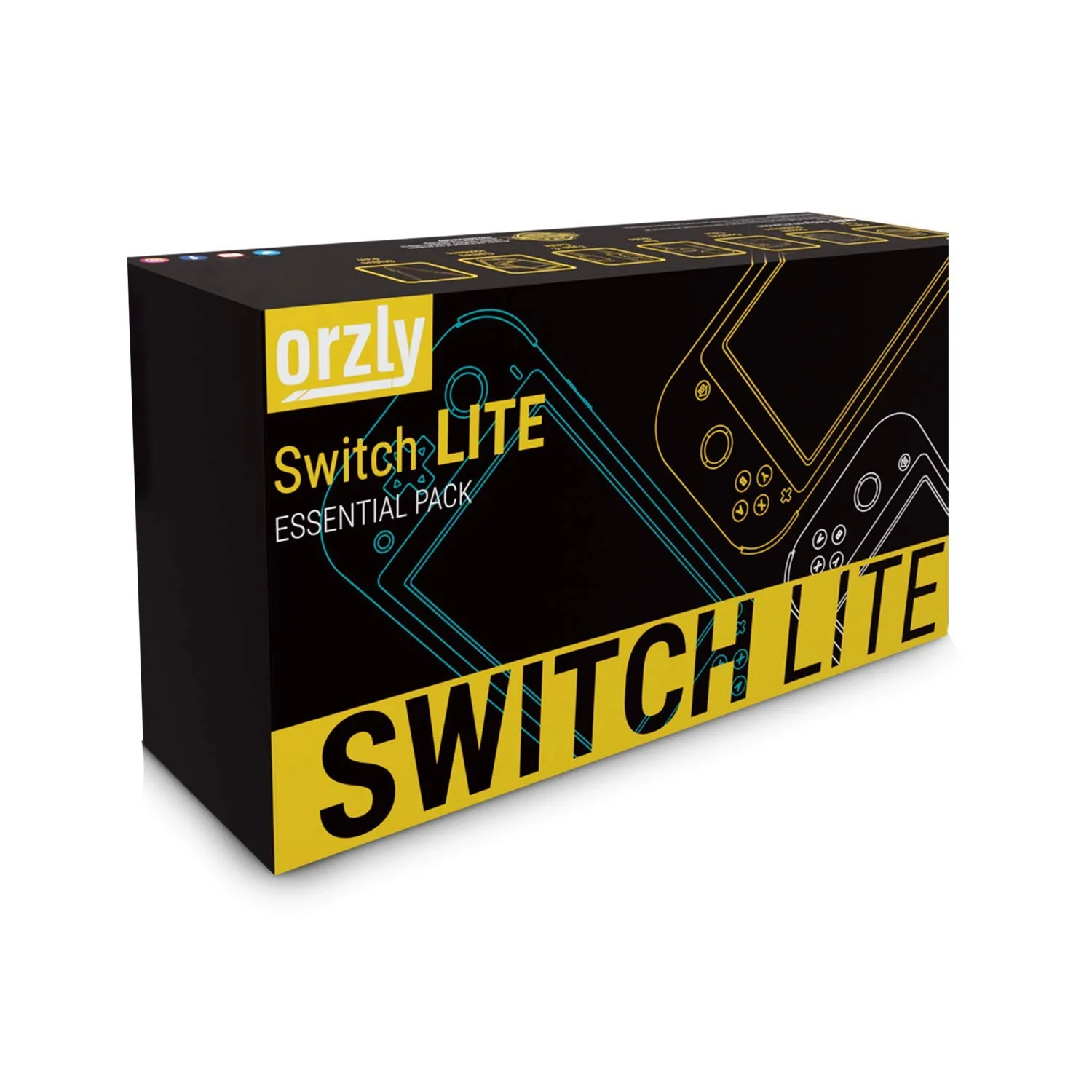 Orzly Switch Lite Accessories Bundle - Case & Screen Protector for Nintendo Switch Lite Console, USB Cable, Games Holder, Grip Case, Headphones, Thumb-Grip Pack & More (Gift Pack - Turquoise Blue)