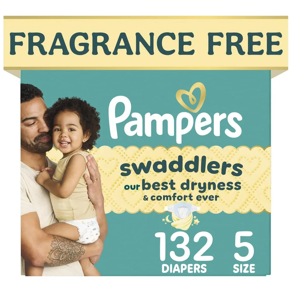 Pampers Swaddlers Pañales Desechables para Bebé Tallas Preemie a 8 - Talla 5 / 132