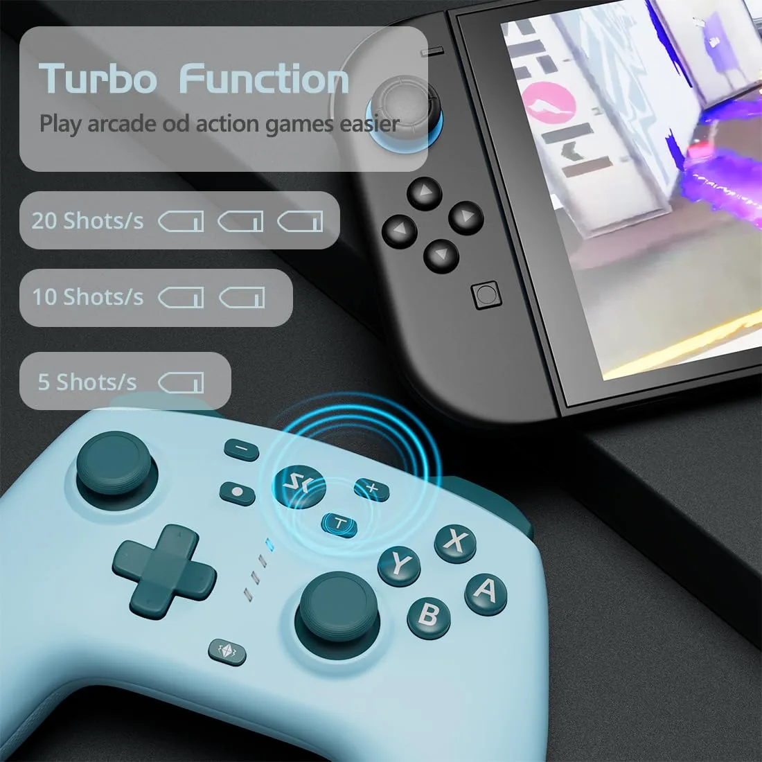 Wireless Switch Controller for Switch/Switch 2/OLED/Lite (Lake Blue)