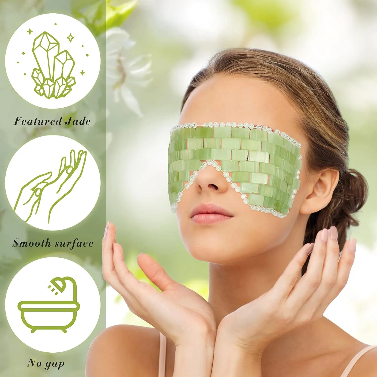 Hercicy Jade Eye Mask, Jade Stone Facial Cooling Mask