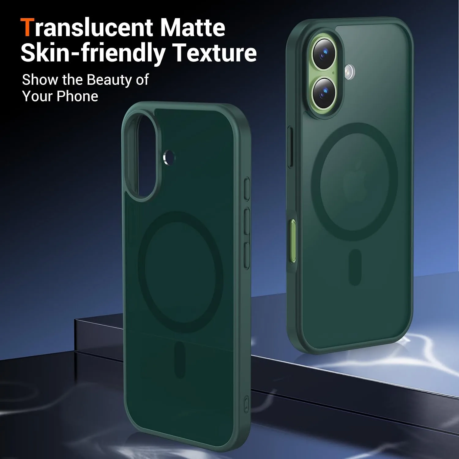 Temdan for iPhone 17 Case with Screen Protector Forest Green